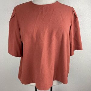 Elodie Short Sleeve Burnt Orange Top Size M EUC